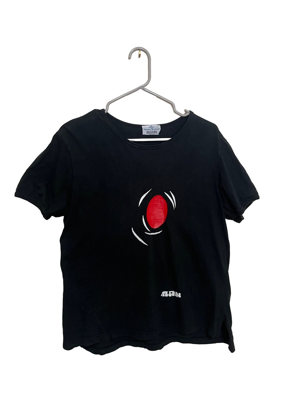 Vivienne Westwood Black Tee with Red and White Orb Graphic